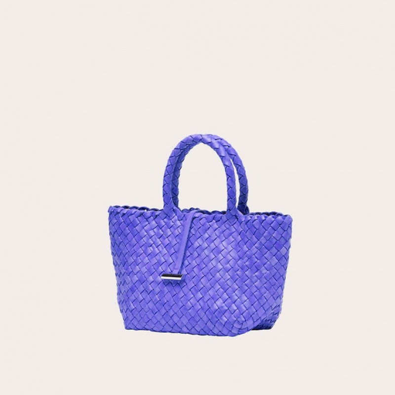 Lavender Little Liffner Mini Leather Basket Women's Tote Bag | RYPCTW-253