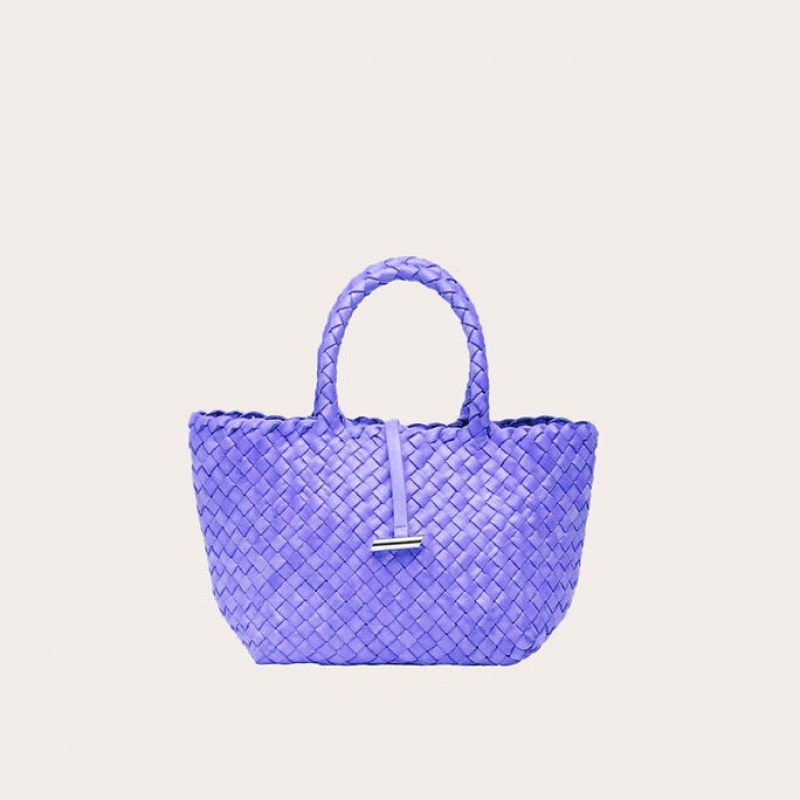 Lavender Little Liffner Mini Leather Basket Women\'s Tote Bag | RYPCTW-253