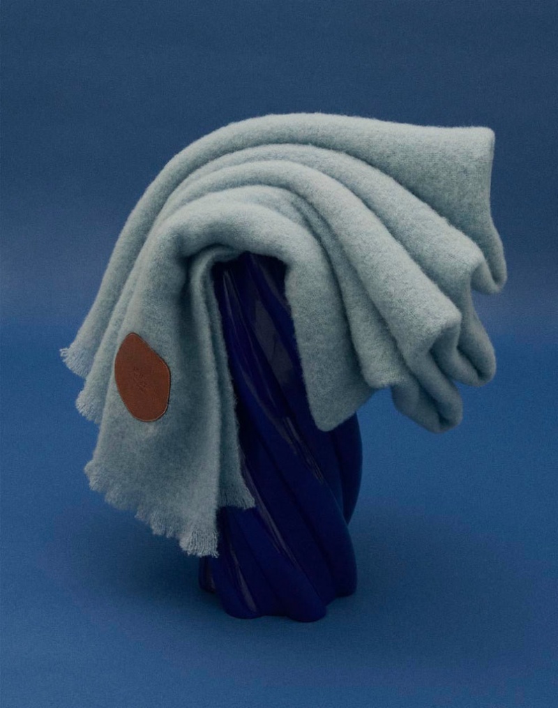 Light Blue Little Liffner Wool Women's Blanket | OAZYDP-681