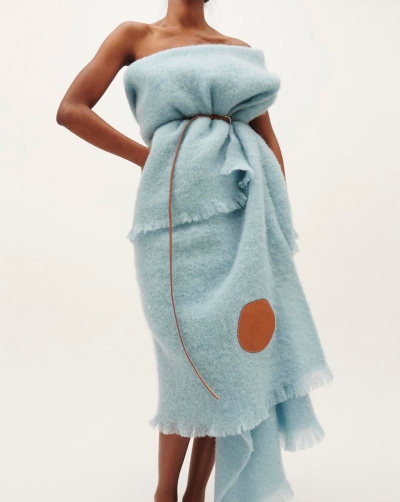 Light Blue Little Liffner Wool Women's Blanket | OAZYDP-681