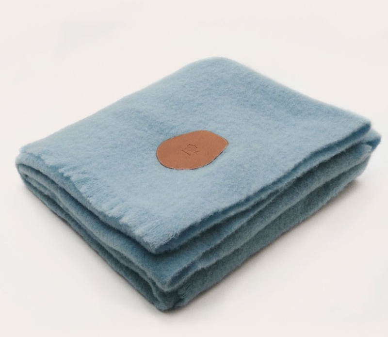 Light Blue Little Liffner Wool Women\'s Blanket | OAZYDP-681