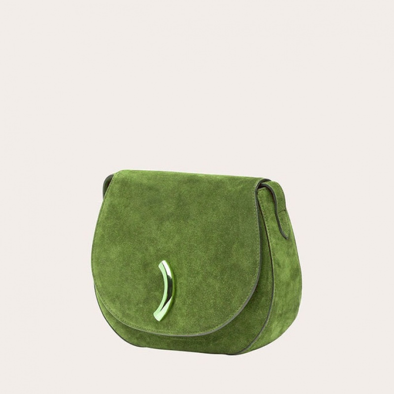 Light Green Little Liffner Maccheroni Suede Women's Saddle Bags | YNMFZQ-785