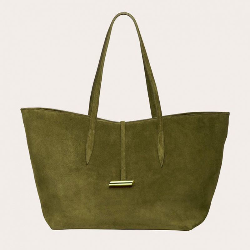 Olive Little Liffner Penne Suede Women\'s Tote Bag | OSIAYT-170