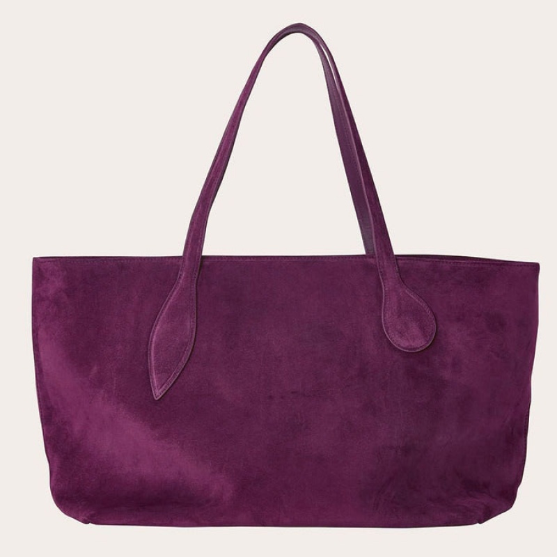 Pink Little Liffner Mega Sprout Suede Women\'s Tote Bag | KBCLHZ-857