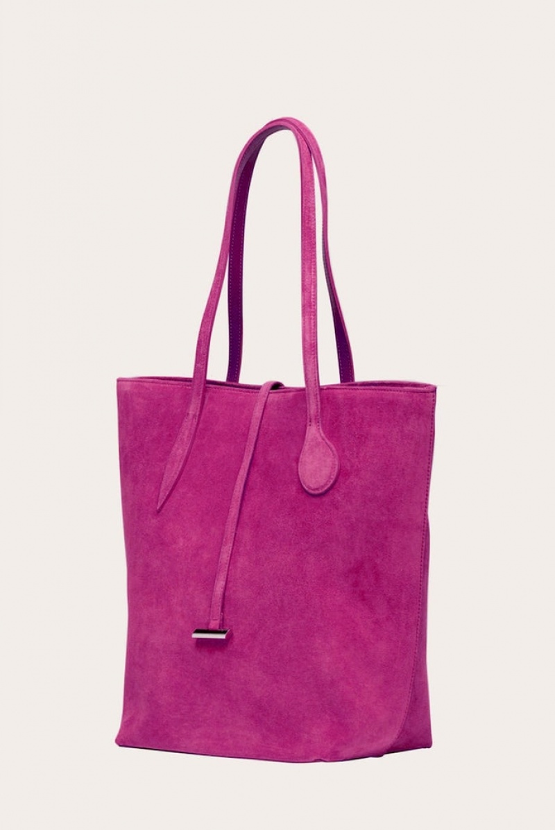 Pink Little Liffner Tall Sprout Suede Women's Tote Bag | ALTFXJ-546