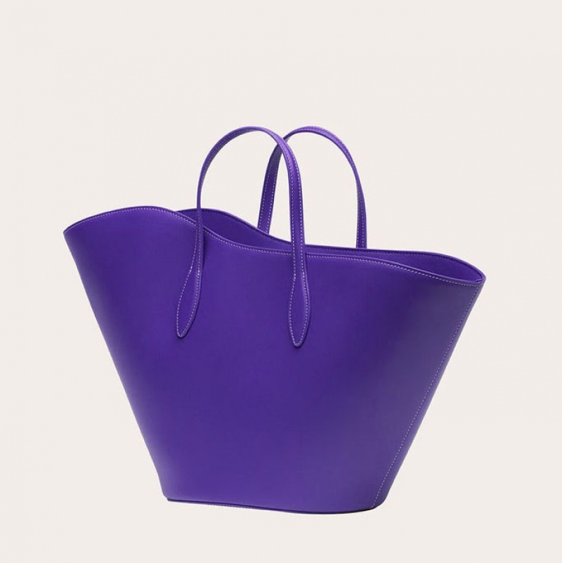 Purple Little Liffner Open Tulip Medium Women's Tote Bag | GDTNIR-908