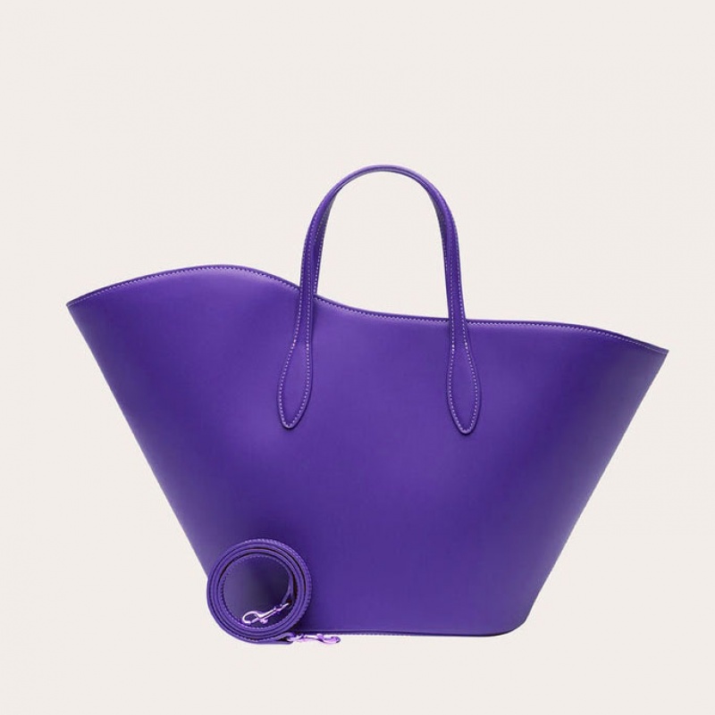 Purple Little Liffner Open Tulip Medium Women's Tote Bag | GDTNIR-908