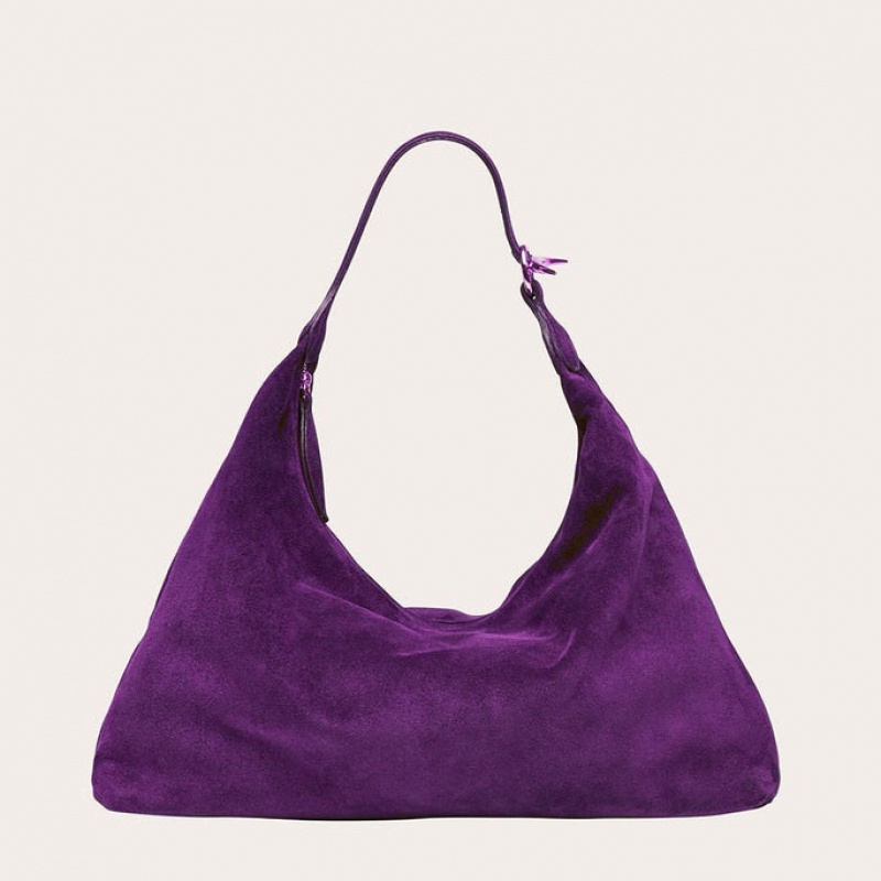 Purple Little Liffner Pillow Suede Women\'s Shoulder Bag | DGJPHS-123