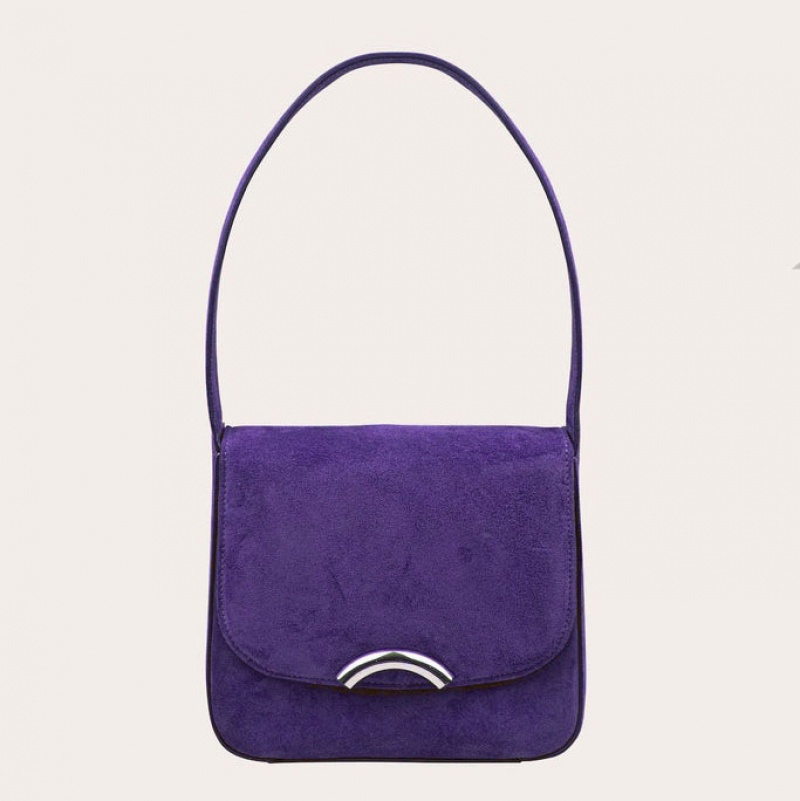 Purple Little Liffner Rainbow Suede Women\'s Tote Bag | EQXCLK-786