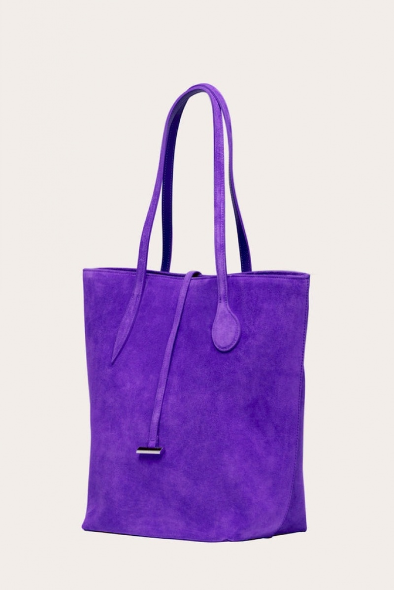 Purple Little Liffner Tall Sprout Suede Women's Tote Bag | INXZAB-760