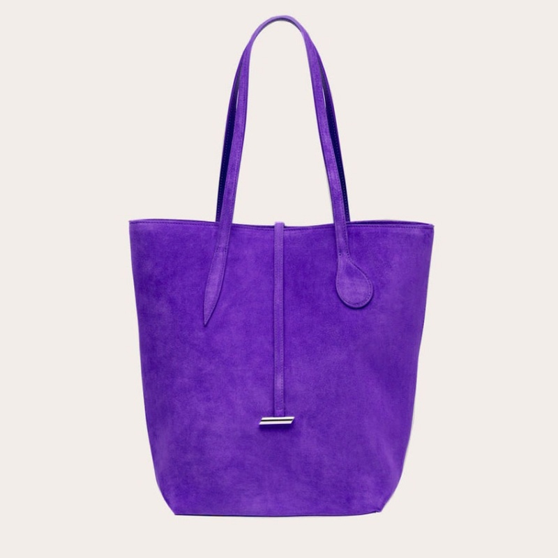 Purple Little Liffner Tall Sprout Suede Women\'s Tote Bag | INXZAB-760