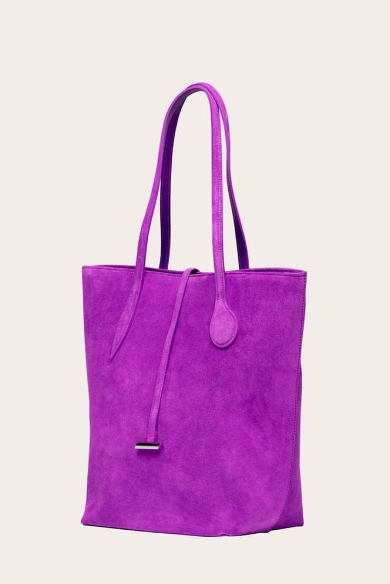 Purple Little Liffner Tall Sprout Suede Women's Tote Bag | HTQDPX-612