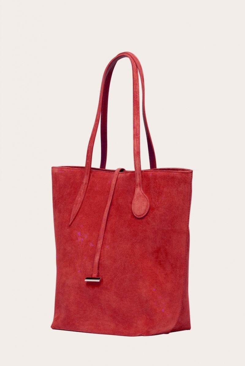 Red Little Liffner Tall Sprout Suede Women's Tote Bag | CHOSNQ-026