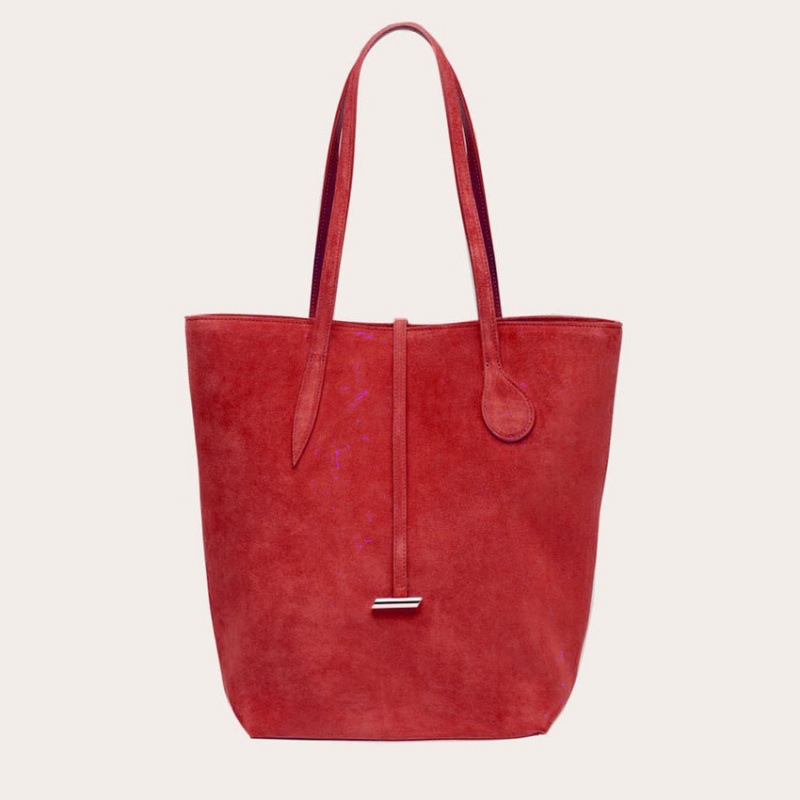 Red Little Liffner Tall Sprout Suede Women\'s Tote Bag | CHOSNQ-026