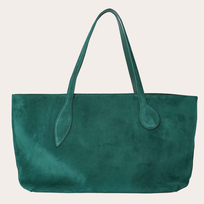 Turquoise Little Liffner Mega Sprout Suede Women\'s Tote Bag | MSTBJP-756