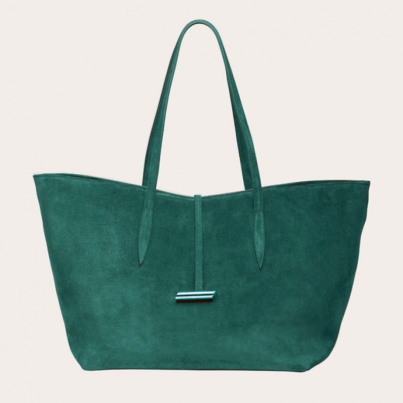 Turquoise Little Liffner Penne Suede Women\'s Tote Bag | MBYUIJ-963