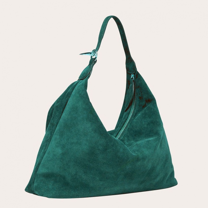 Turquoise Little Liffner Pillow Suede Women's Shoulder Bag | BPNDCE-360